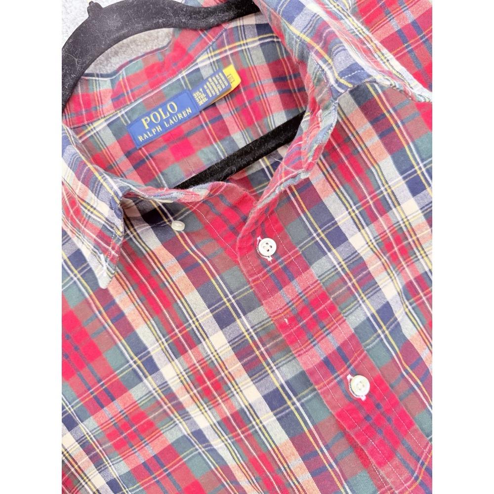 Polo Ralph Lauren Men's‎ Classic-Fit Plaid Oxford Shirt, Red Plaid, 3XLT
